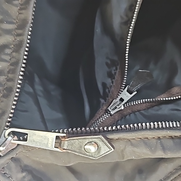 Hermès Brown Nylon Leather Strap Silver Tote Weekender Shoulder Bag Duffle Purse - Picture 8 of 12